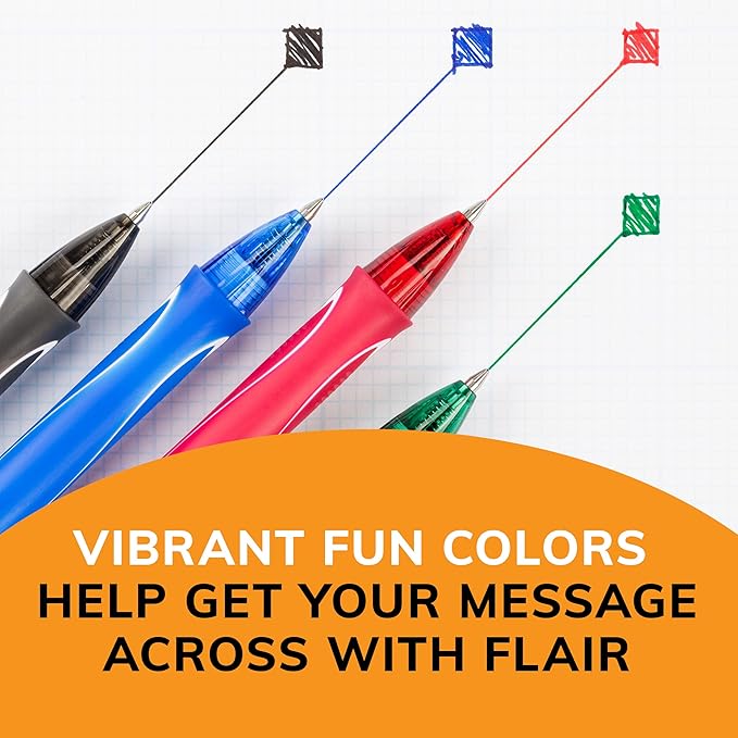 BIC Gelocity Quick Dry Assorted Colors Gel Pens, Medium Point (0.7mm), 4-Count Pack, Retractable Gel Pens With Comfortable Full Grip-DeskLoop Office