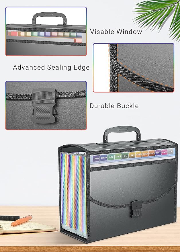TOPCJ 25 Pockets Accordion File Organizer - Image 2