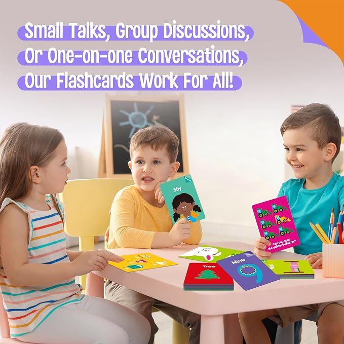 144 PCS Early Learning Flashcards, Double-Sided Cards—Alphabet, Home Objects - Image 6
