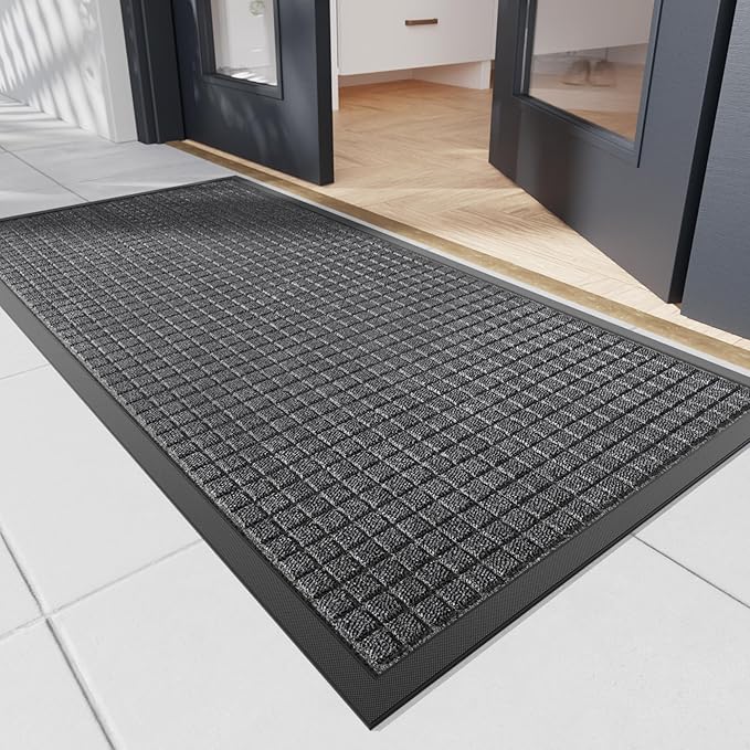 Durable Front Door Mat, 48" x 24" Heavy Duty Indoor Outdoor Doormat for Entryway, Non-Slip Rubber Backing, Stain and Fade Resistant Commercial Floor Mat for Home Office Entry-DeskLoop Office