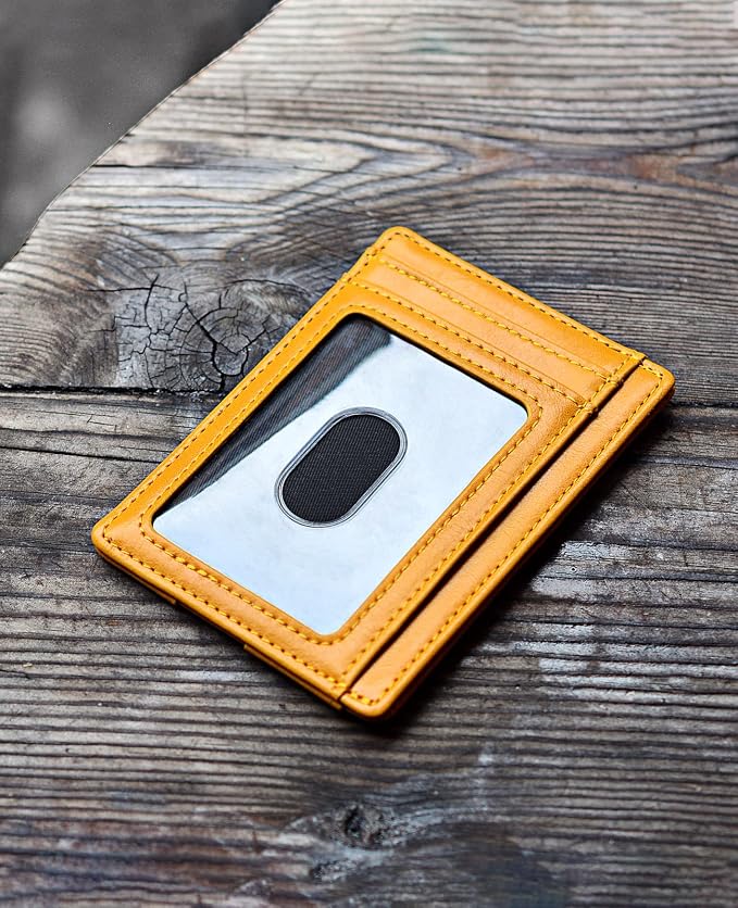 Buffway Slim Minimalist Front Pocket RFID Blocking Leather Wallets - Image 3