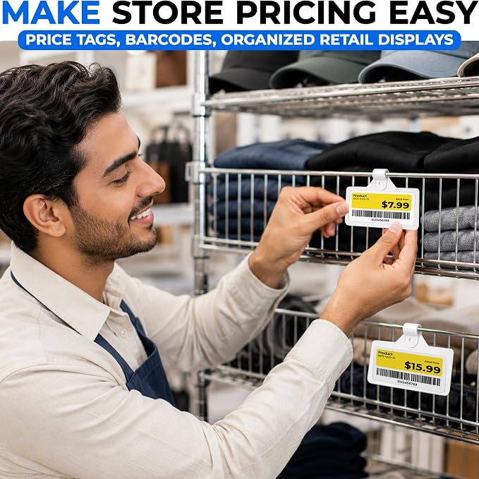 Gluposti Shelf Labels for Wire Shelving, Wire Rack Label Holders for Shelves - Image 5