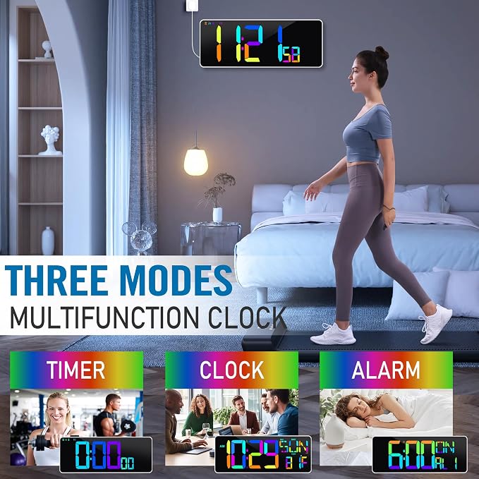 KMMKGG Large 13.7" LED Digital Timer（5''Nunmber）, 11 Color Changing, Count - Image 6