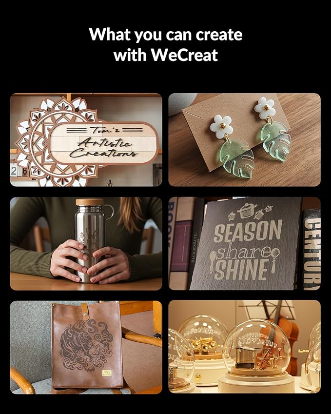 WECREAT Vision Pro 45W Laser Cutter and Engraver with Air Assist, HD Camera & Auto-Lifting, Laser Cutter Cuts 1” Wood, Full Enclosure Laser Engraving Machine for Wood and Metal, Acrylic, Leather etc-DeskLoop Office