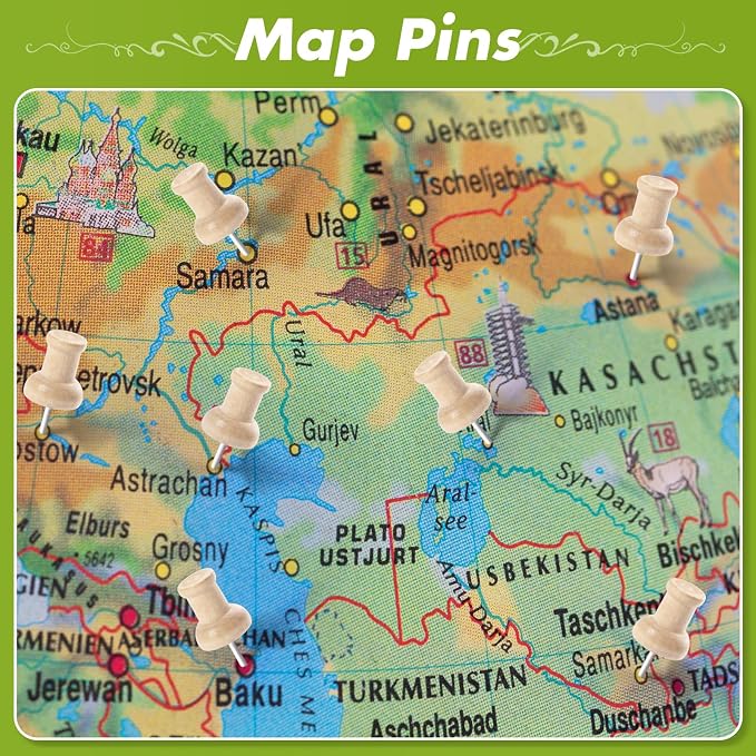 120Pcs Wood Push Pins, Thumb Tacks - Image 7