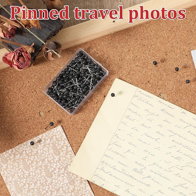 200 PCS Black Push Pins, Small Round Head Map Push Pins - Image 6