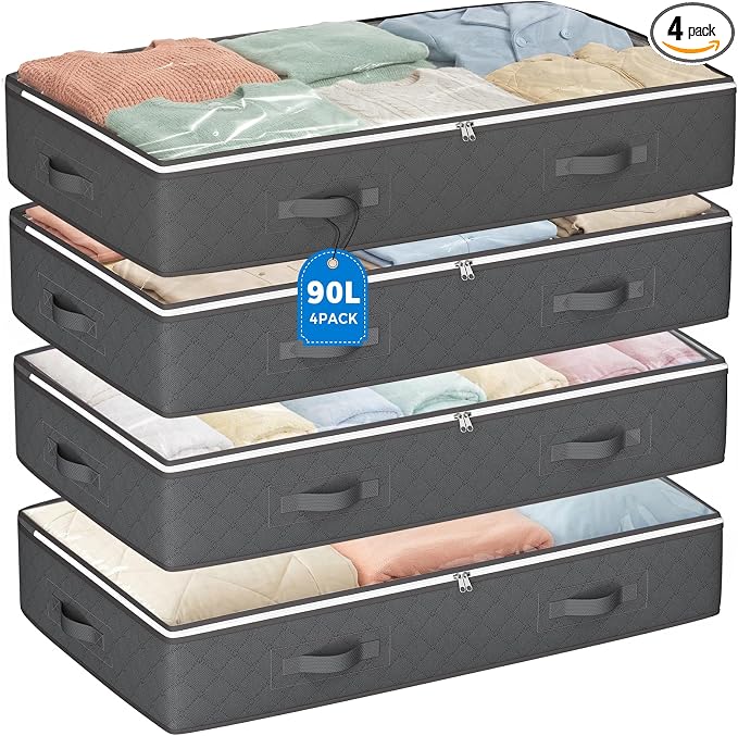 Budding Joy 90L Under Bed Storage Containers, Closet Organizers and Storage Bins by BuddingJoy-BuildaJoyfulLifeforYou