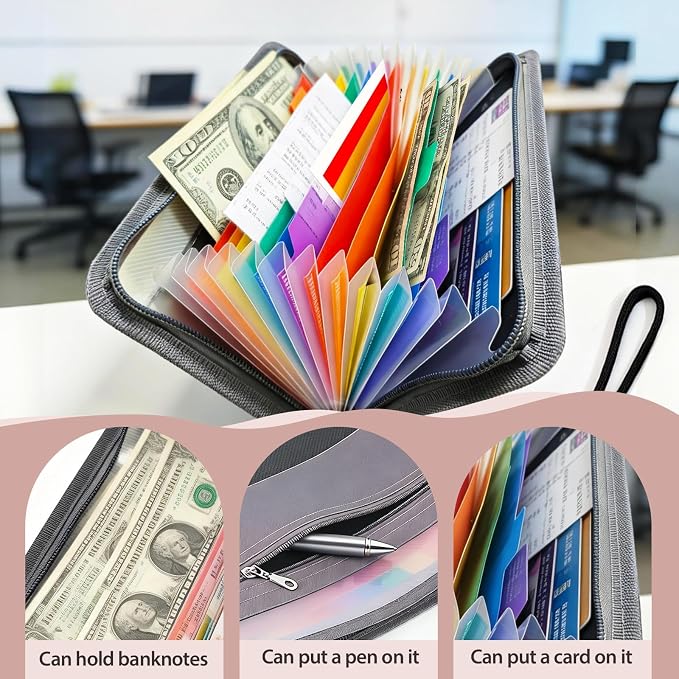 Portable Receipt Organizer & Coupon Holder, 12 Pockets Accordion Expanding File - Image 4