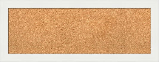 Amanti Art Natural Cork Board for Wall, 15x39 Vision Board with White Frame, Medium Corkboard Office Decor for Home Organization, Casual Corkboard Pinboard to Display Items for Home Organization in-DeskLoop Office