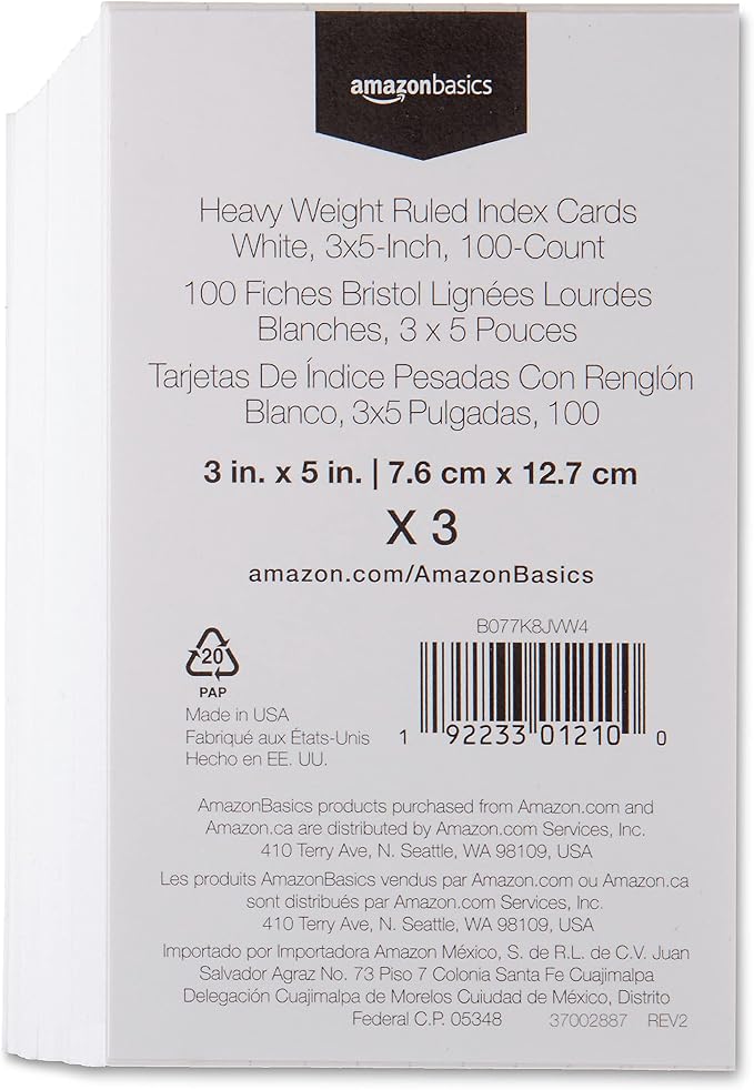 Amazon Basics Heavy Weight Ruled Index Cards - Image 2