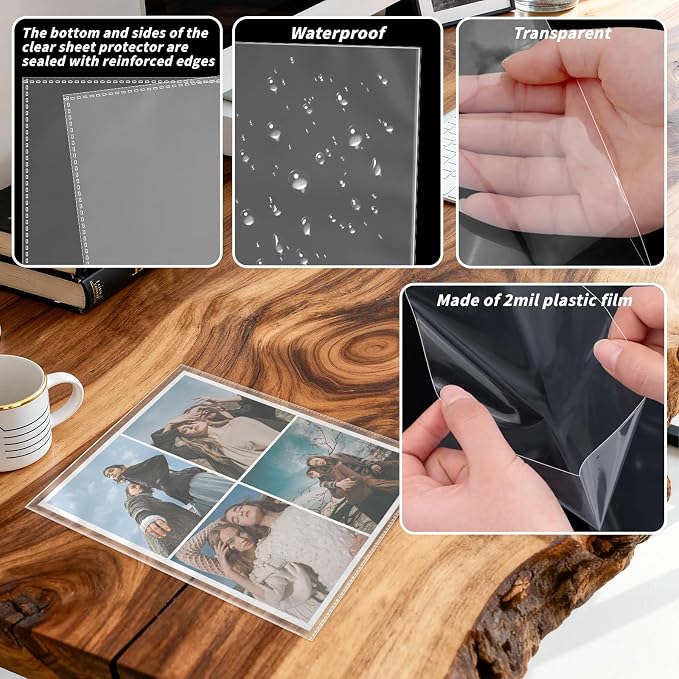 VOKOY 200 Pack No Holes Sheet Protectors, 8.5" x 11", Letter Size Heavy Duty - Image 3