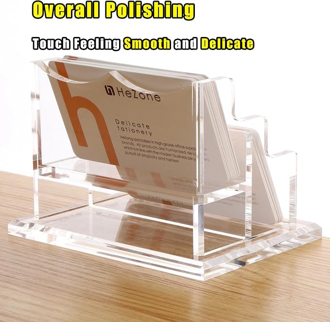 Business Card Holder for Desk 2 Tier 2 Slots, Organize 100 Cards-1 Pack - Image 5