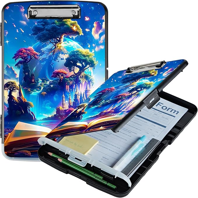 Book Trees A4 Clipboard with Storage Pen Holder, Clipboards Organizer Nursing by Unknown
