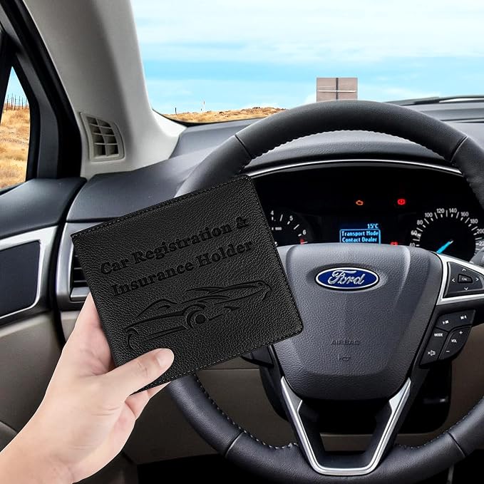 Car Registration and Insurance Holder, Premium PU Leather Vehicle Glove Box Car - Image 6