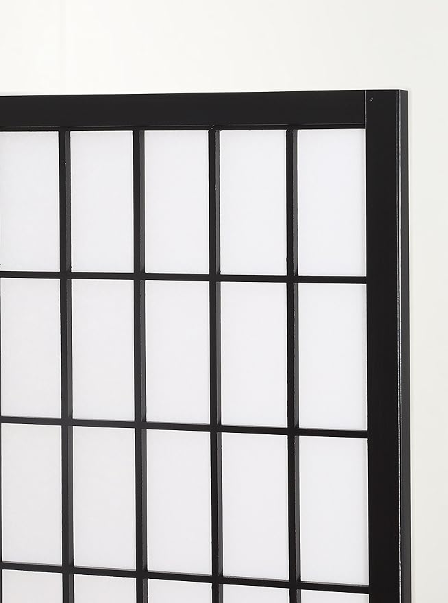 NicBex Room Divider 4 Panel Room Dividers with Oriental Style Partition Room Dividers and Folding Privacy Screens Wall Divider for Home, Office, Room Separation,72" W x 2" D x 72" H, Black-DeskLoop Office