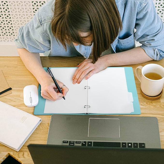 3 Ring Binder Dividers with 5 Tabs, Write & Erase Plastic Binder Dividers - Image 6