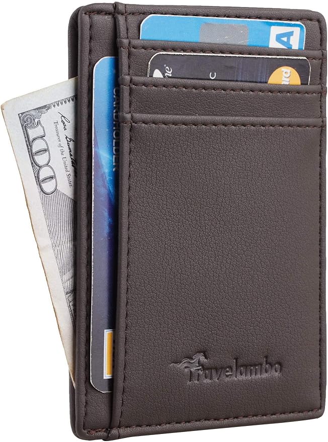 Travelambo Front Pocket Minimalist Leather Slim Wallet RFID Blocking Medium Size - Image 8