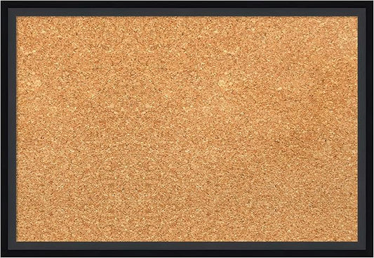 Amanti Art Natural Cork Board for Wall, 13x19 Vision Board with Black Wood Frame, Small Corkboard Office Decor for Home Organization, Modern Corkboard Pinboard to Display Items for Home Organization-DeskLoop Office