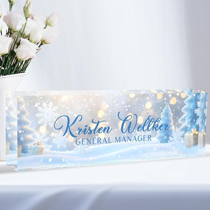 Custom Desk Name Plate Personalized, Acrylic Name Plates by Flpoxzd