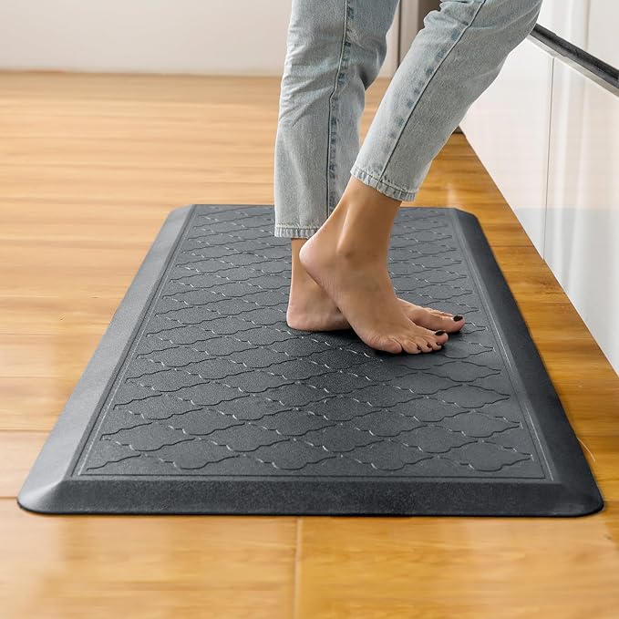 24 x 60 Inch Extra Support Anti Fatigue Comfort Kitchen Mat, Waterproof Long Kitchen Runner, Non-Slip Standing Desk Mat, Commercial Pads for Offices, Home, Garages (Barcelona Grey, 24'' x 60'')-DeskLoop Office