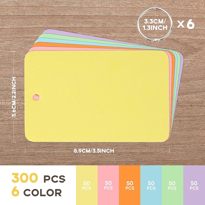 300Pcs Colored Index Cards - Image 2