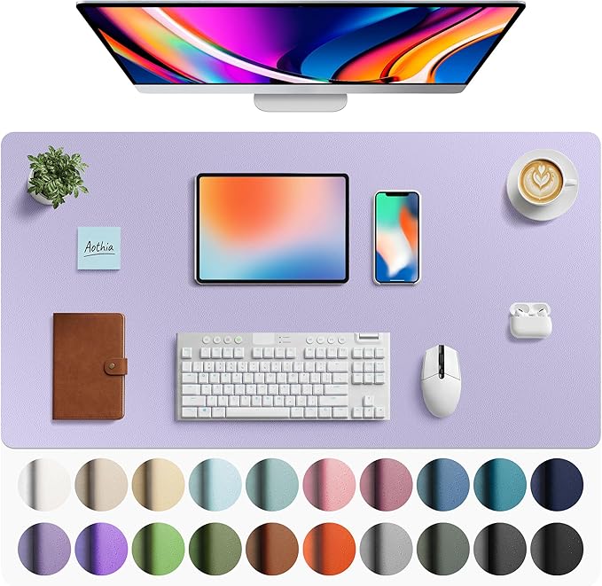 Aothia Faux Leather Desk Mat by AothiaSimpleNaturalUnique
