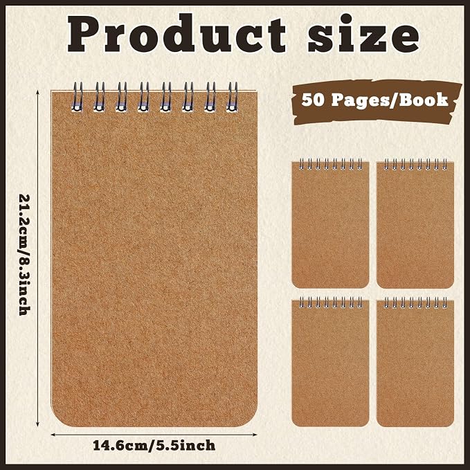 Kisston 120 Pcs Top Bound Memo Books Bulk Memo Notebooks 25 Sheets/pad Mini - Image 2
