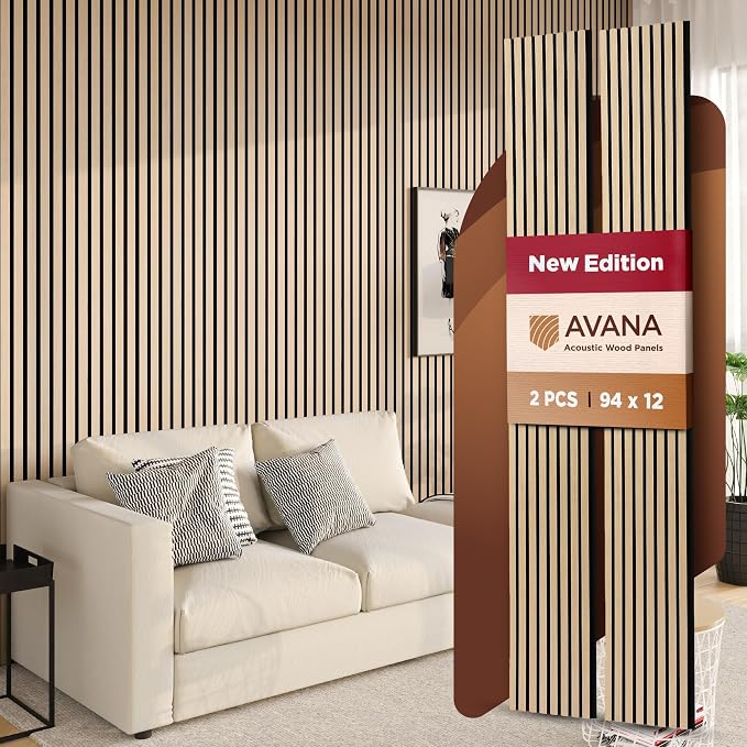 Avana Acoustic Wood Wall Panels – 94.4 x 12.6 Inch White Oak Acoustic Panels 2 by AvanaHome