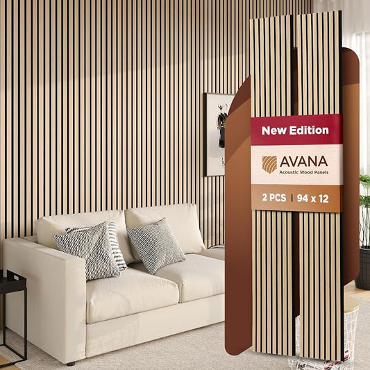 Avana Acoustic Wood Wall Panels – 94.4 x 12.6 Inch White Oak Acoustic Panels 2 by AvanaHome