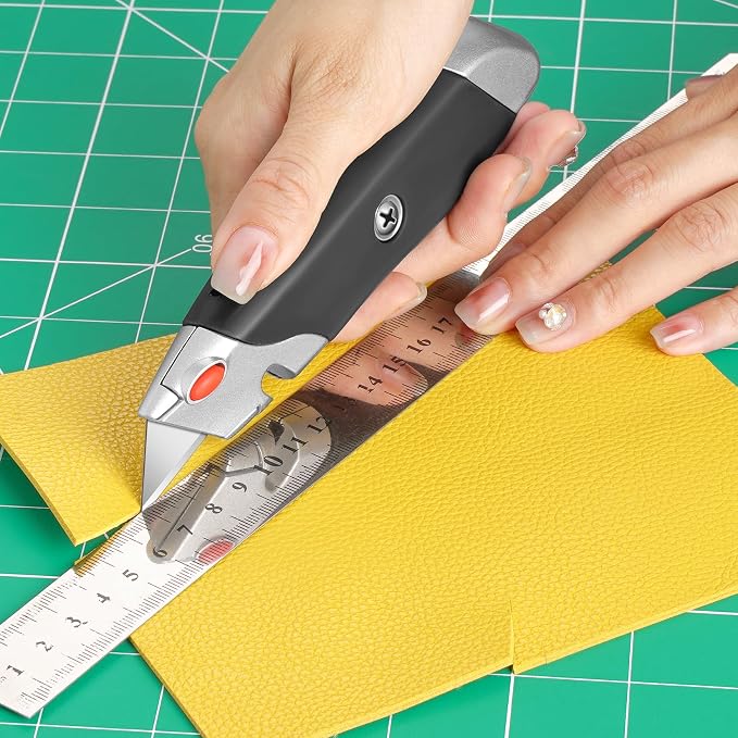 DIYSELF 10Pack Box Cutter, Rubber Handle Utility Knife, Box Cutter Retractable - Image 6