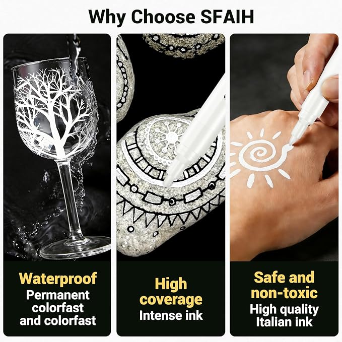 SFAIH Acrylic White Paint Pens - Image 6