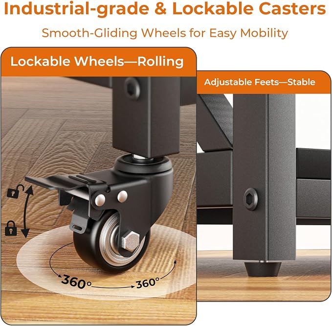 GreenForest Printer Stand with Lockable Wheels, Heavy Duty Printer Table | - Image 5