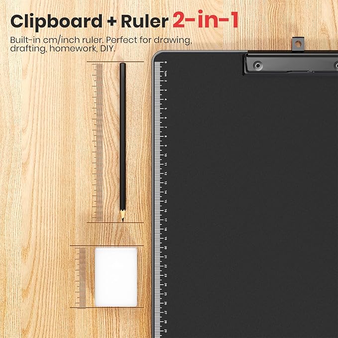 Clipboard with Pen Holder, Aluminum Protection Edge, Dual Clips, A3 Size 11" x - Image 5