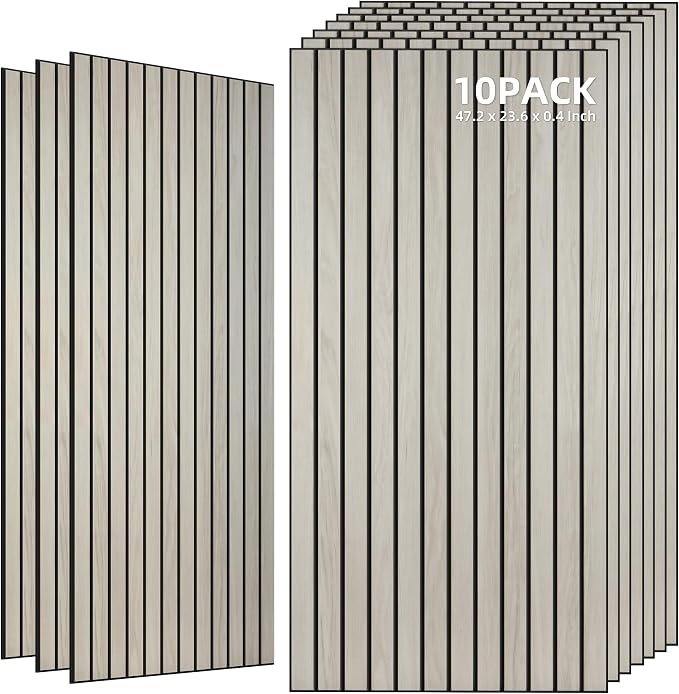 TO-TH Wood-Look Acoustic Wall Panels, 10 Pack 47.2” x 23.6” Sound Panels by TO-TH