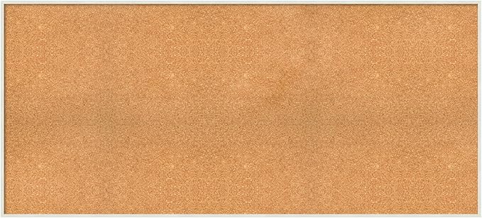 Amanti Art Natural Cork Board for Wall, 27x59 Vision Board with White Frame, Oversize Corkboard Office Decor for Home Organization, Modern Corkboard Pinboard to Display Items for Home Organization in-DeskLoop Office