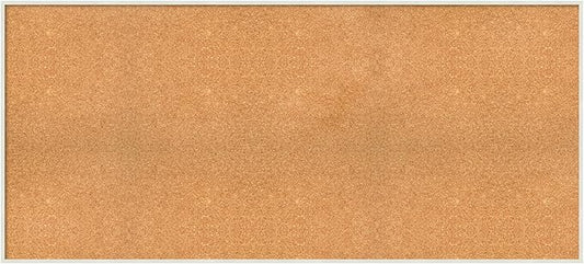 Amanti Art Natural Cork Board for Wall, 27x59 Vision Board with White Frame, Oversize Corkboard Office Decor for Home Organization, Modern Corkboard Pinboard to Display Items for Home Organization in-DeskLoop Office