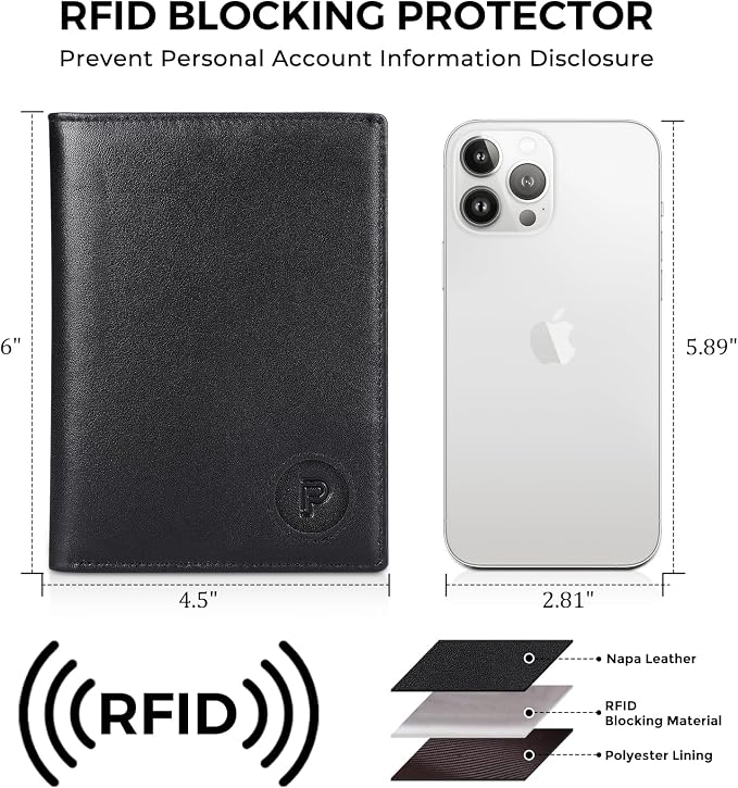 Polare Luxury RFID Blocking Leather Passport Holder Travel Wallet - Image 2