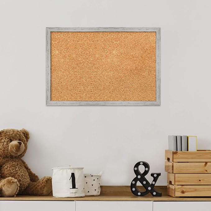 Amanti Art Natural Cork Board for Wall, 13x19 Vision Board with White Frame, Small Corkboard Office Decor for Home Organization, Cottage Corkboard Pinboard to Display Items for Home Organization in-DeskLoop Office