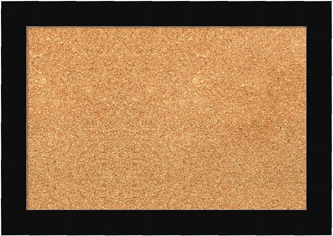 Amanti Art Natural Cork Board for Wall, 15x21 Vision Board with Black Wood Frame, Small Corkboard Office Decor for Home Organization, Modern Corkboard Pinboard to Display Items for Home Organization-DeskLoop Office