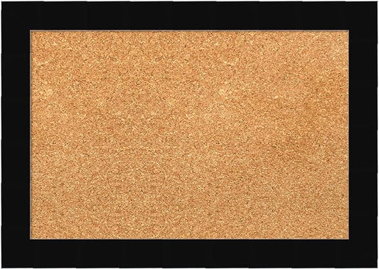 Amanti Art Natural Cork Board for Wall, 15x21 Vision Board with Black Wood Frame, Small Corkboard Office Decor for Home Organization, Modern Corkboard Pinboard to Display Items for Home Organization-DeskLoop Office