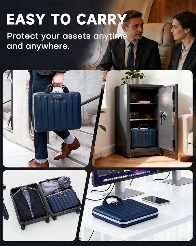 DOZAWA Fireproof Document Box, Hard Case Document Organizer - Image 6