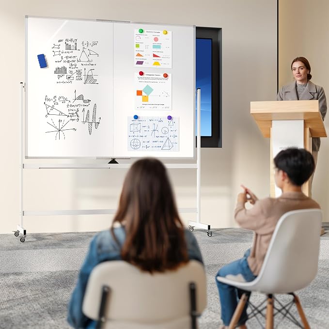 Large Rolling Whiteboard on Wheels - Image 2