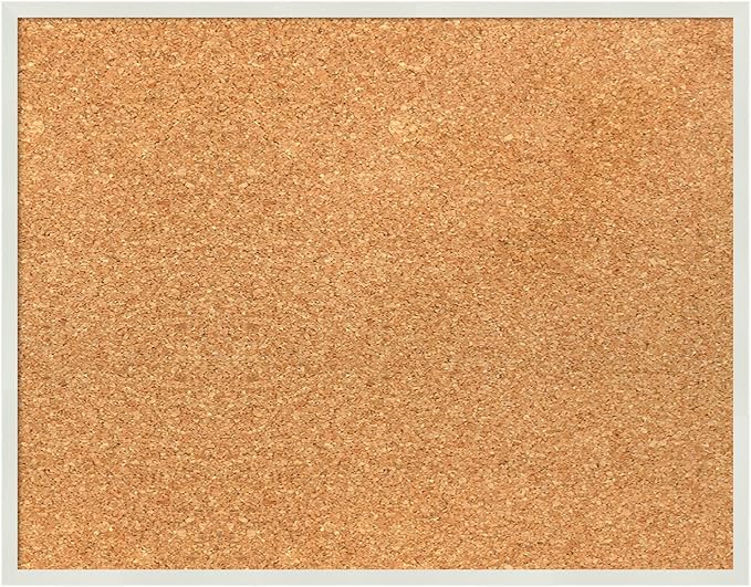 Amanti Art Natural Cork Board for Wall, 15x19 Vision Board with White Frame, Small Corkboard Office Decor for Home Organization, Modern Corkboard Pinboard to Display Items for Home Organization in-DeskLoop Office