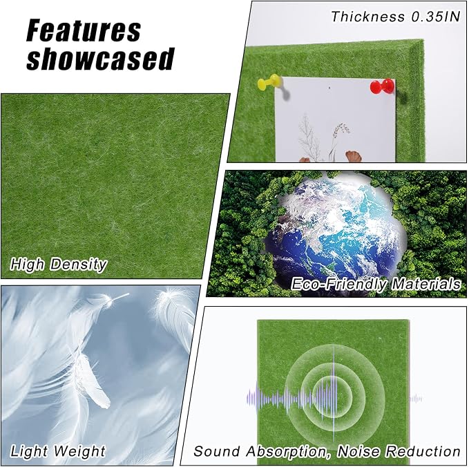 Large Cork Board 36" x 24", 6 Pack Felt Wall Tiles - Image 5