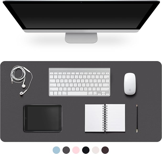 Leather Desk Pad Protector, Non-Slip Desk Pad, on-Slip PU Leather Large Mouse by CADONO
