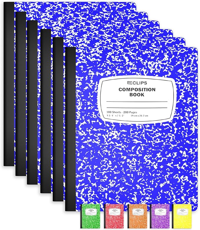 Composition Notebook Wide Ruled Composition Notebooks Bulk Blue Marble Hard by E-CLIPSUSA