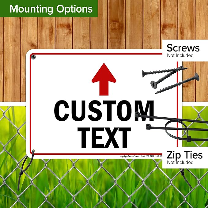Custom Arrow, Custom Directional Sign, Up Arrow, 7x10 Inches, 55 mil thick HDPE - Image 5