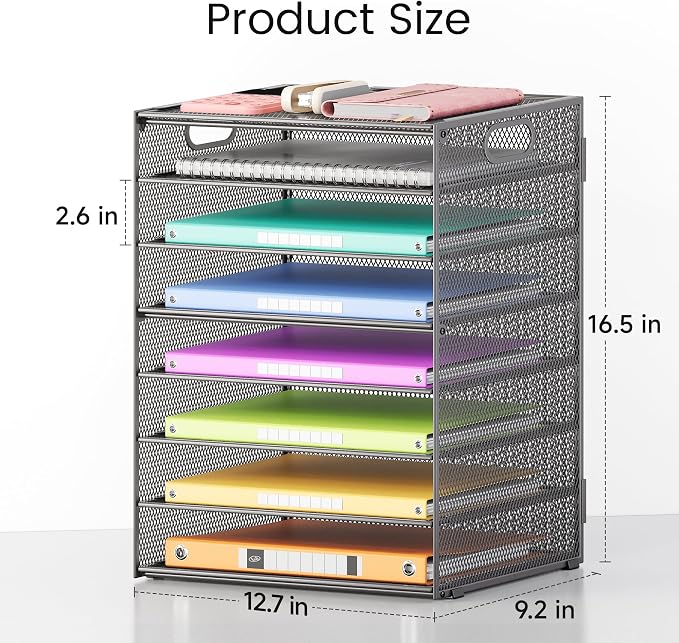 Lavatino 2 Pack 8-Tier Office Desk File Organizer, Letter Tray Paper Organizer - Image 2