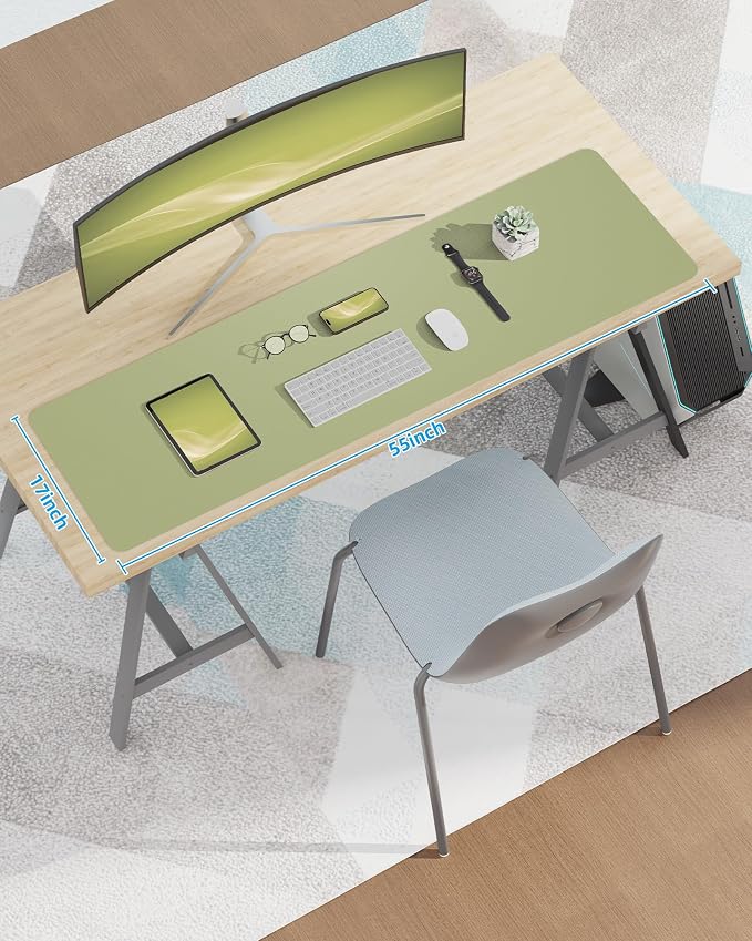 AFIING Leather Desk Pad Protector, Mouse Pad, Office Desk Mat, Non-Slip PU - Image 7