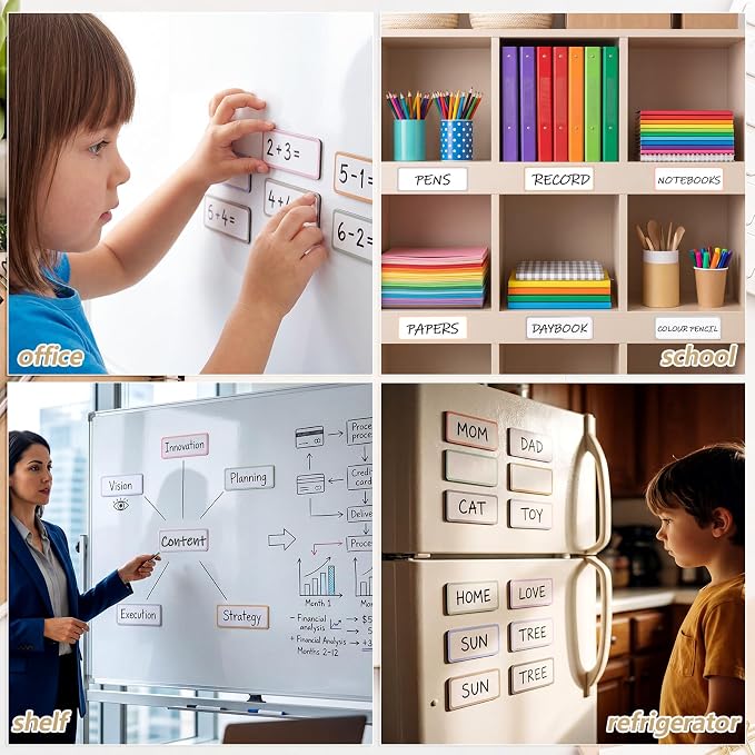 96 Pack Magnetic Dry Erase Labels 3.2 x 1.2, Reusable Blank Writable Name Tags - Image 6